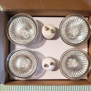 ﻿6 Pk GU10 Halogen Bulbs Warm White Dimmable MR16 TwistLock Base